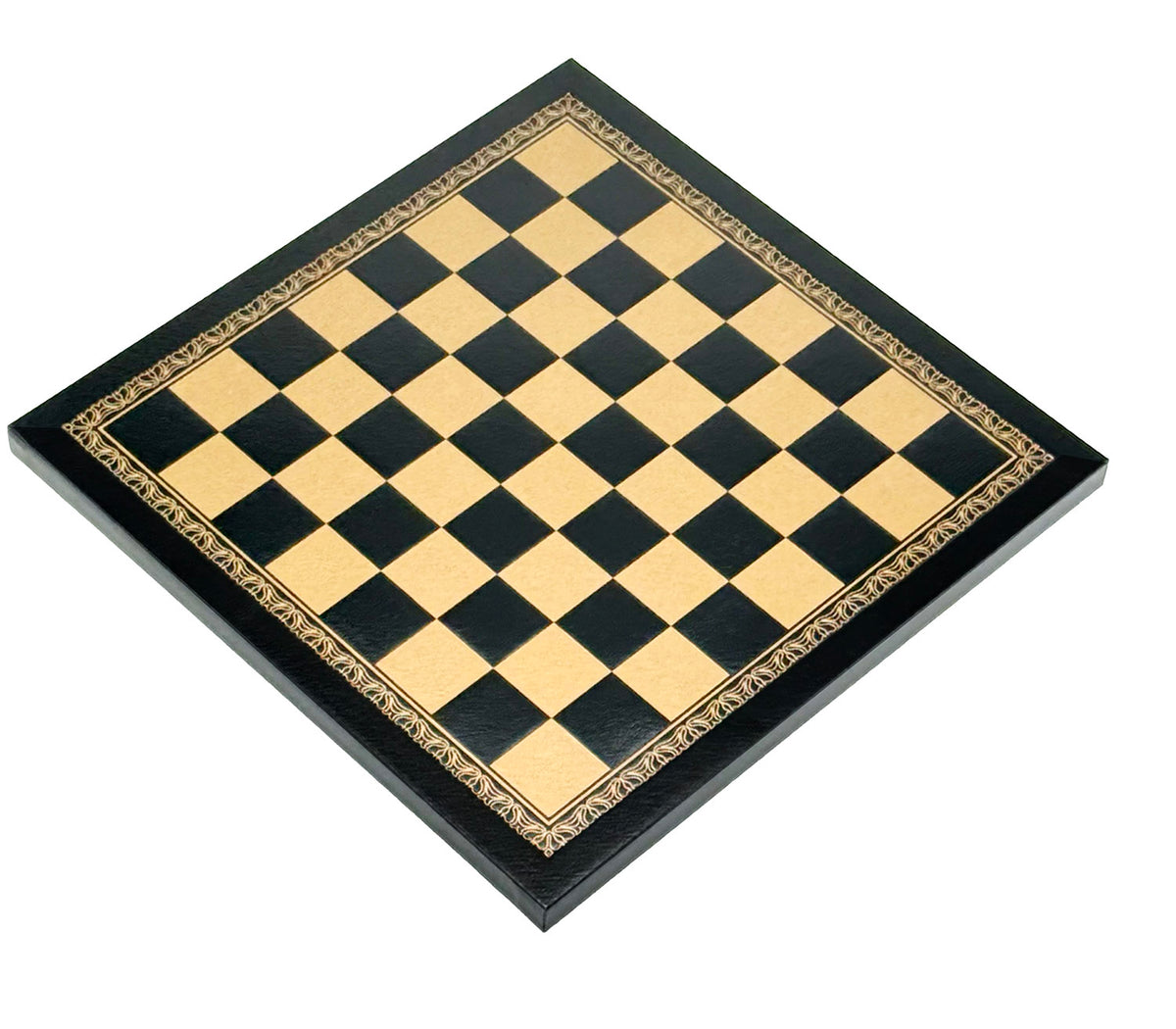 Schachfiguren aus Akazienholz mit Schachbrett aus Öko-Leder (26x26 cm)